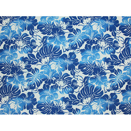 Hawaiian polycotton fabric tkj-11-685 [Hibiscus/Mostera Leaf]
