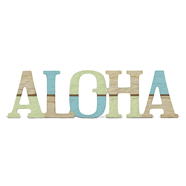 ハワイアン雑貨 インテリア ウッドサイン 【ALOHA】