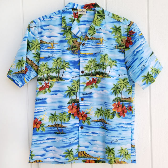 Hawaiian Men's Aloha Shirt Poly Cotton [Aloha Island]