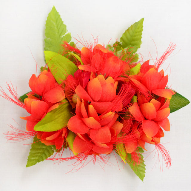 Hawaiian Hula Supplies Flower Hair Clip [Ohialii/Vanda Orchid]