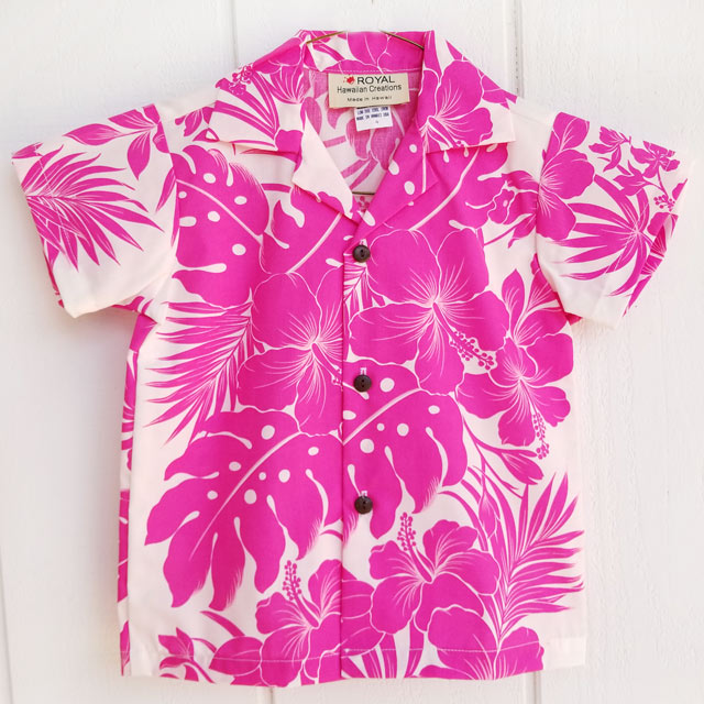 Kids Polycotton Aloha Shirt [Nahenahe Hibiscus]