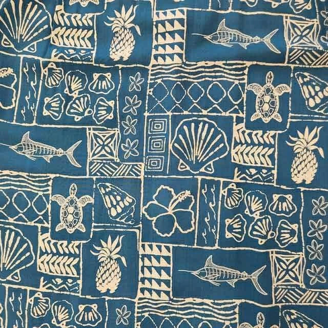 Hawaiian rayon fabric marlin [marine]
