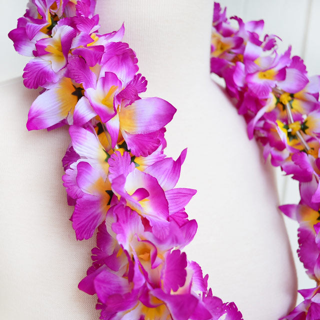 Hawaiian Hula Supplies Flower Lei [NEW Orchid/Double]