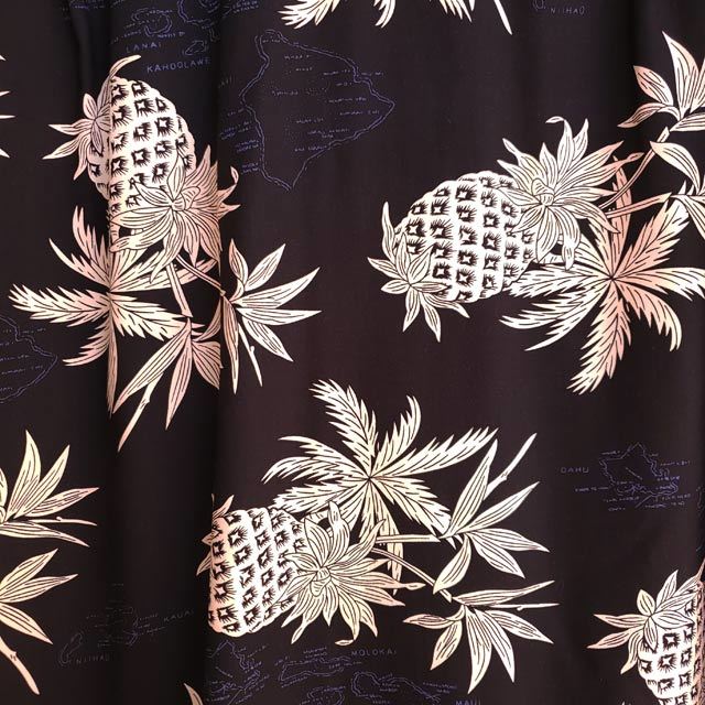 Hawaiian rayon fabric pineapplemap