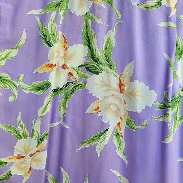 Hawaiian rayon fabric retro-orchid [Retro Orchid]