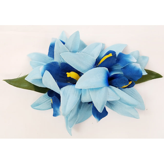 Hawaiian Hula Supplies Flower Hair Clip [Vanda Orchid/6 Flowers]