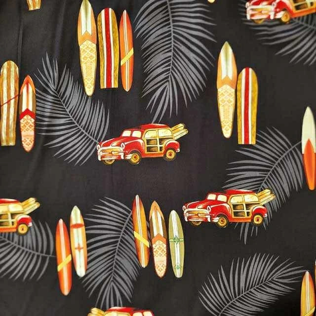 Hawaiian rayon fabric woody